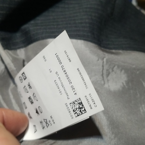 ☆☆ HUGO BOSS☆☆ Sports Coat Gray w/ Wht Pinstripes Sharp 2 Wool Men’s 46 - Picture 3 of 5